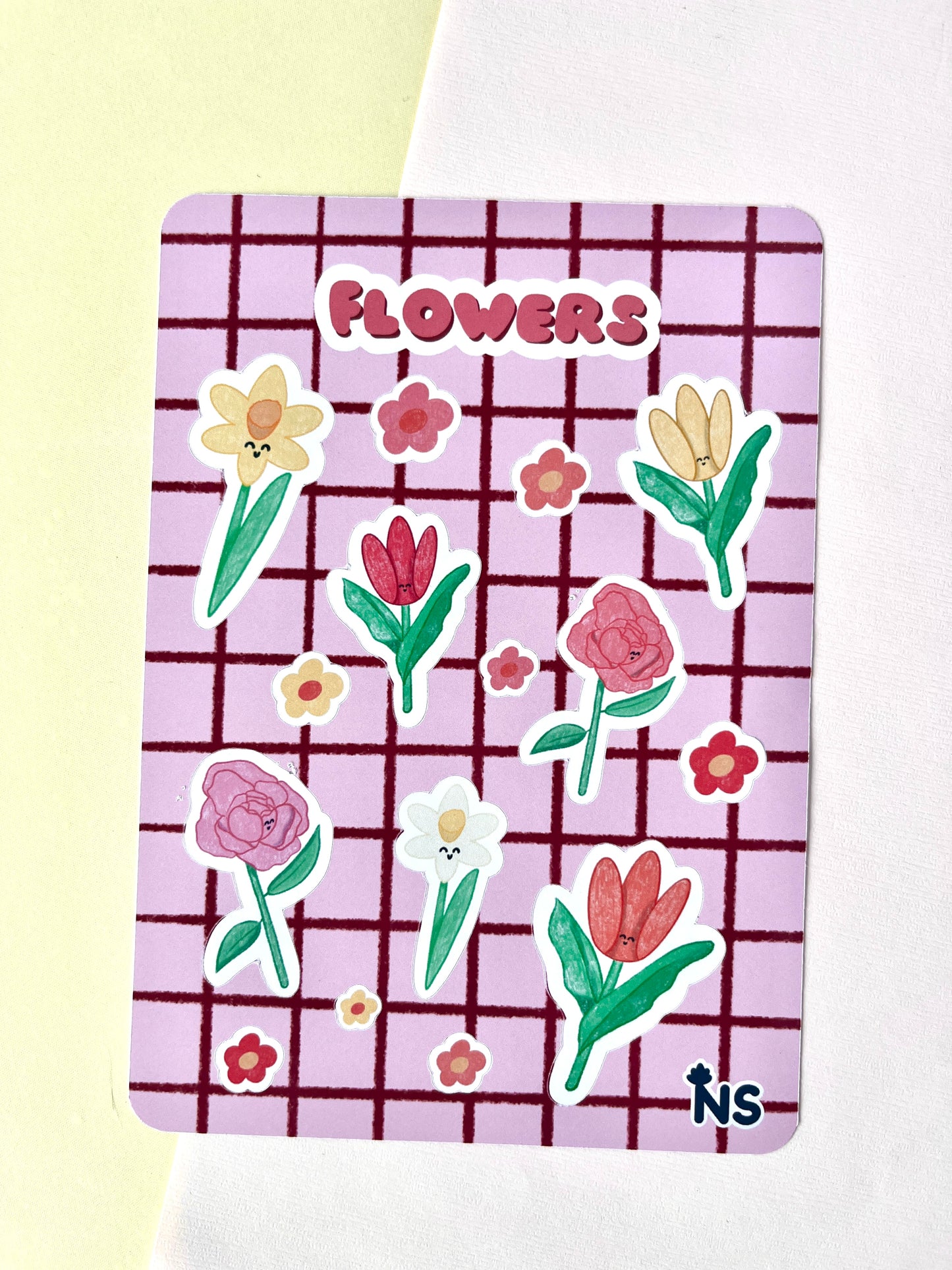 Floral Sticker Sheet – Soft Botanical Journal Stickers 🥑