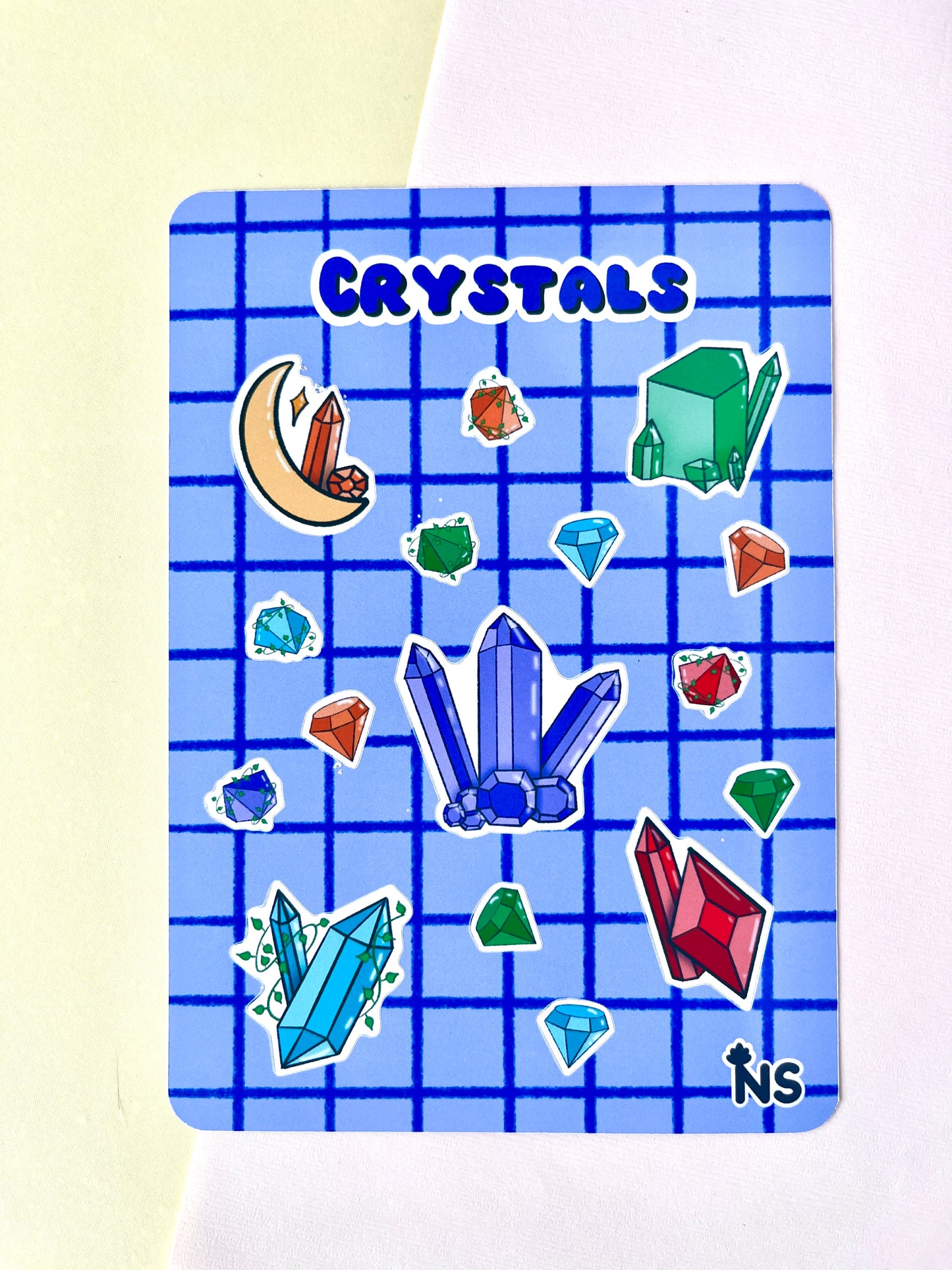 Crystal Sticker Sheet – Soft Magical Aesthetic Stickers 🥑
