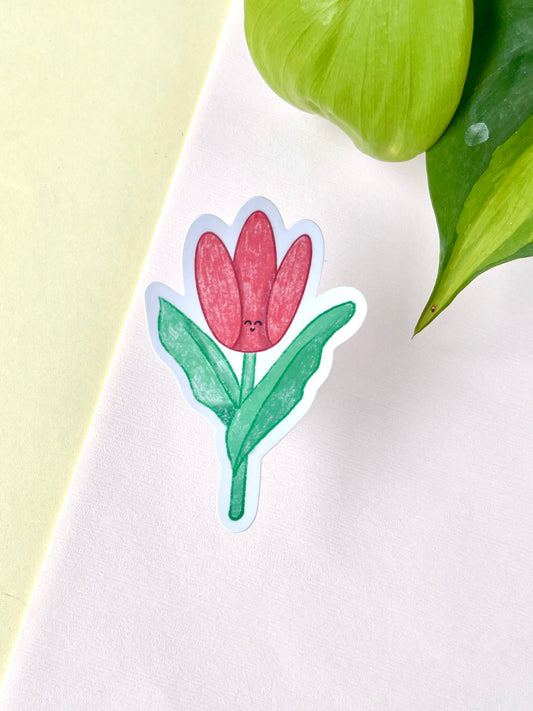 Tulip Die Cut Sticker – Soft Floral Series (Multiple Colors) 🥑