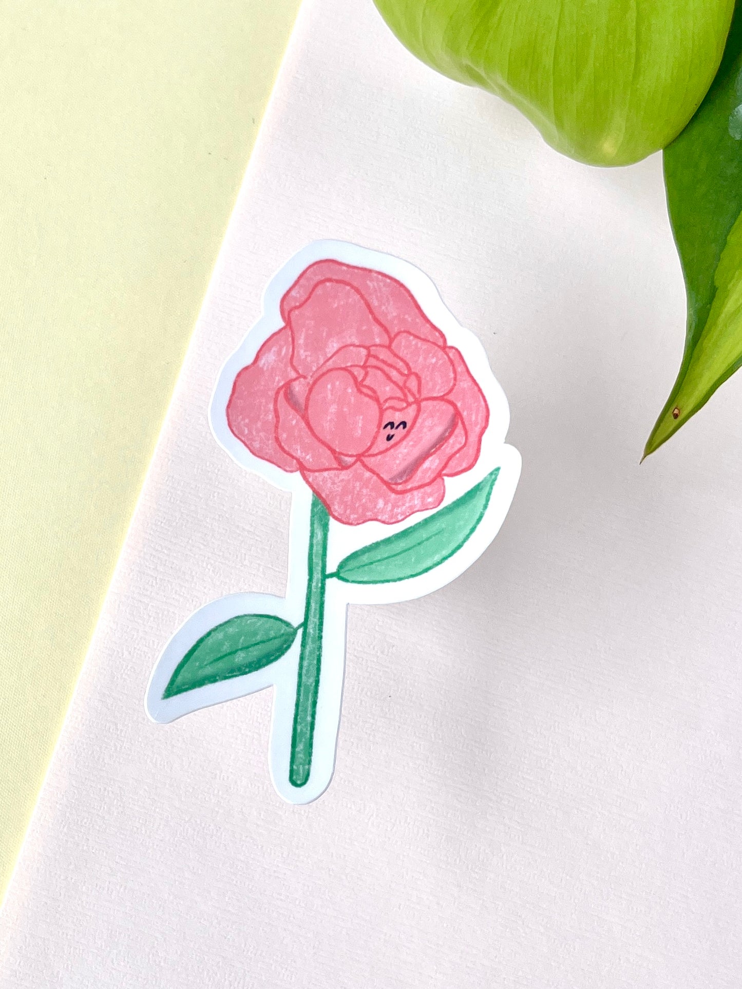 Peony Flower Die Cut Sticker – Soft Bloom Collection (Color Variants) 🥑
