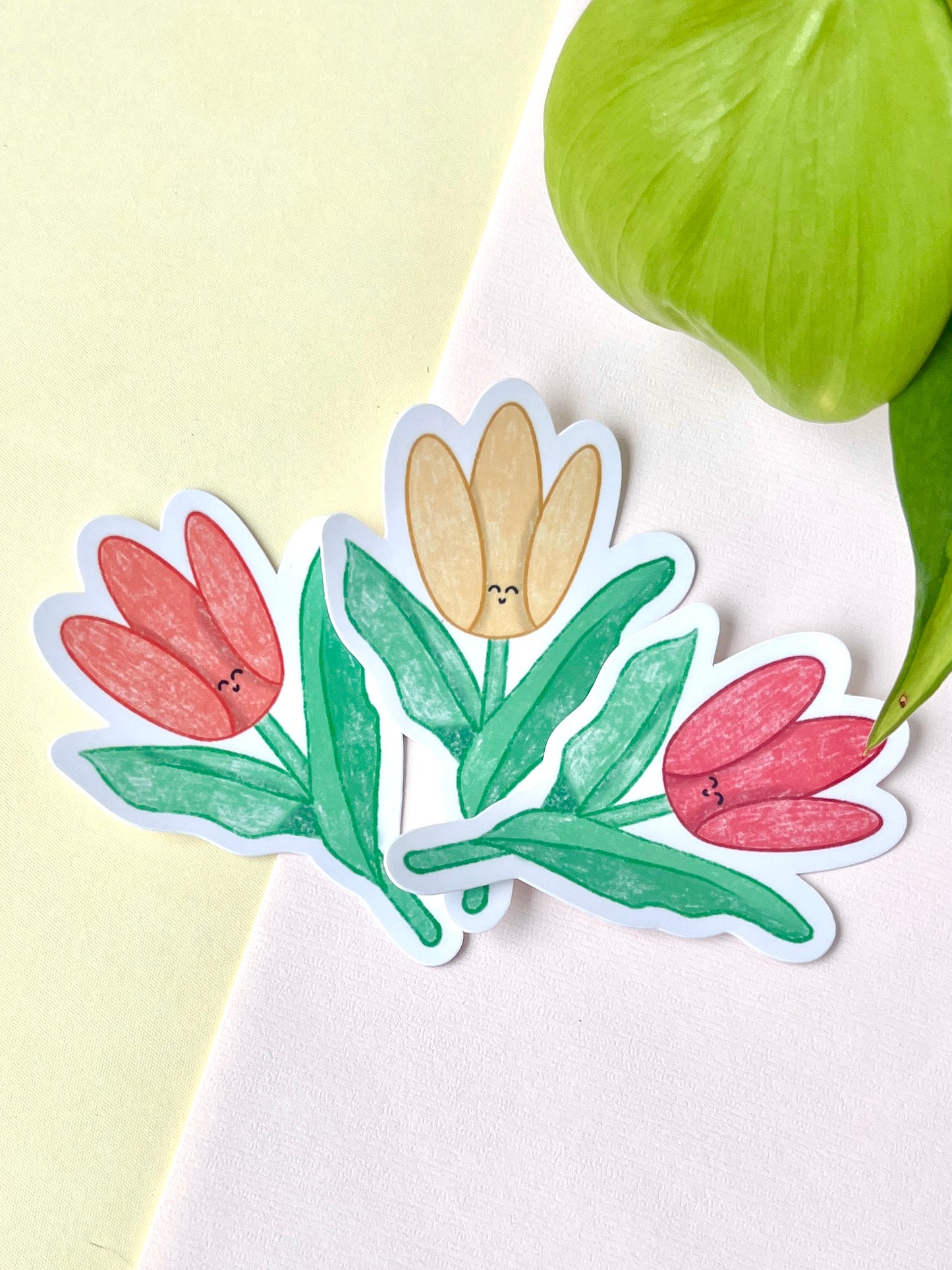 Tulip Die Cut Sticker – Soft Floral Series (Multiple Colors) 🥑