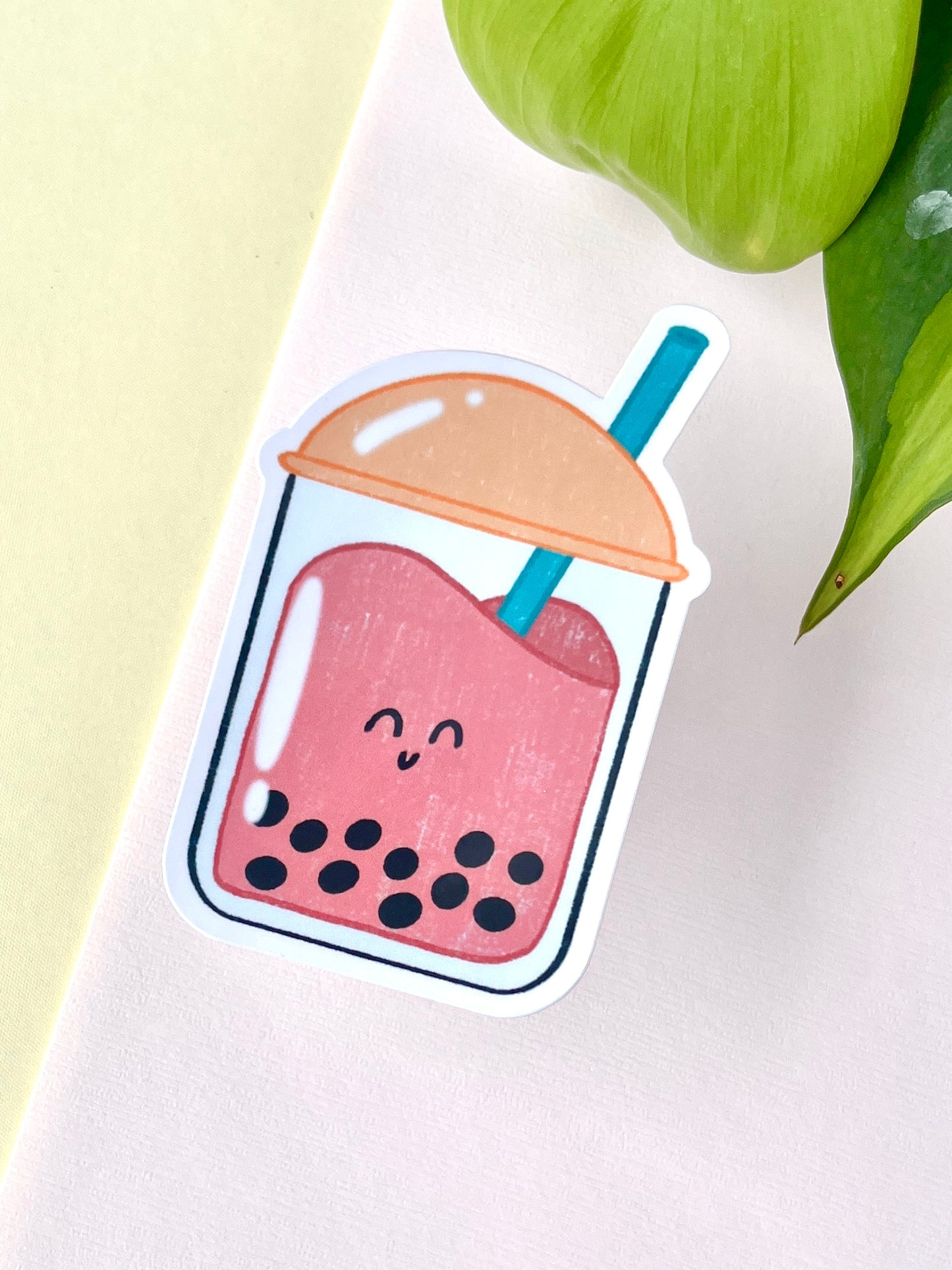 Boba Tea Die Cut Sticker – Cute Drink Series (Color Variants) 🥑