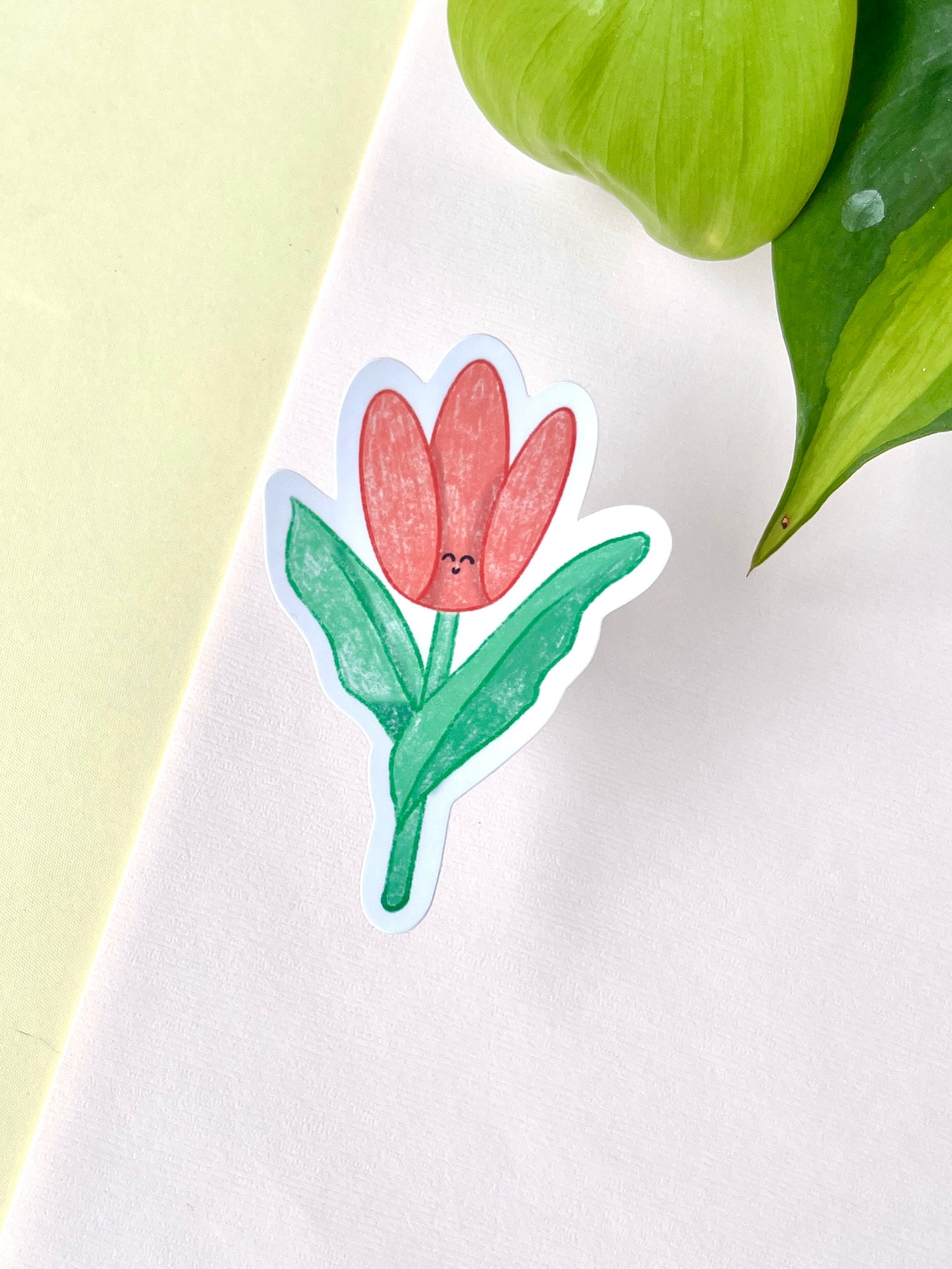Tulip Die Cut Sticker – Soft Floral Series (Multiple Colors) 🥑