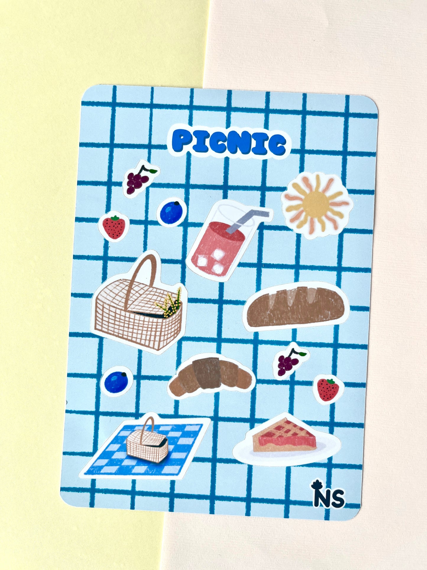 Picnic Sticker Sheet – Cozy Summer Journal Stickers 🥑