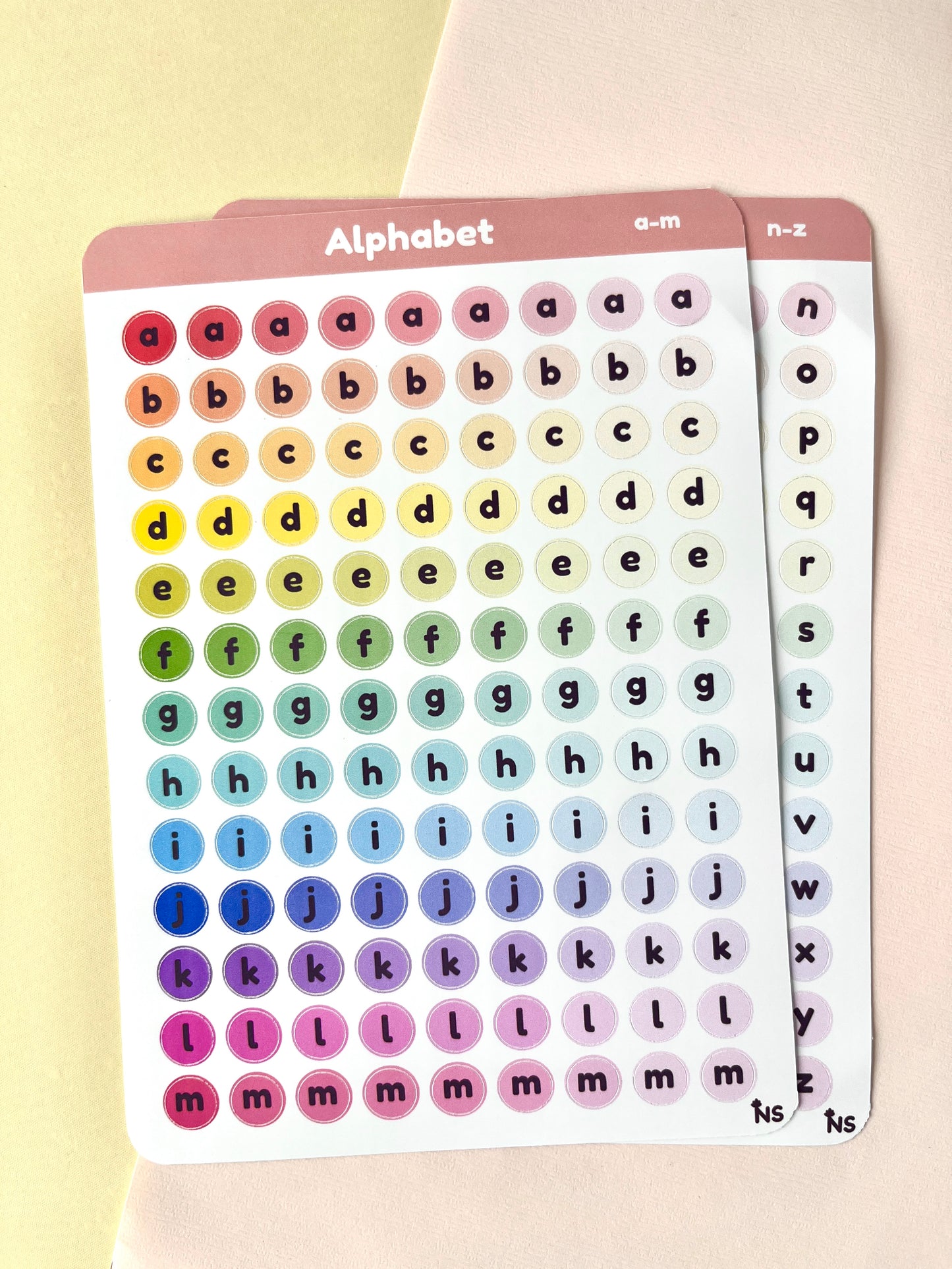 Alphabet Sticker Bundle – Complete A–Z Letter Set 🥑