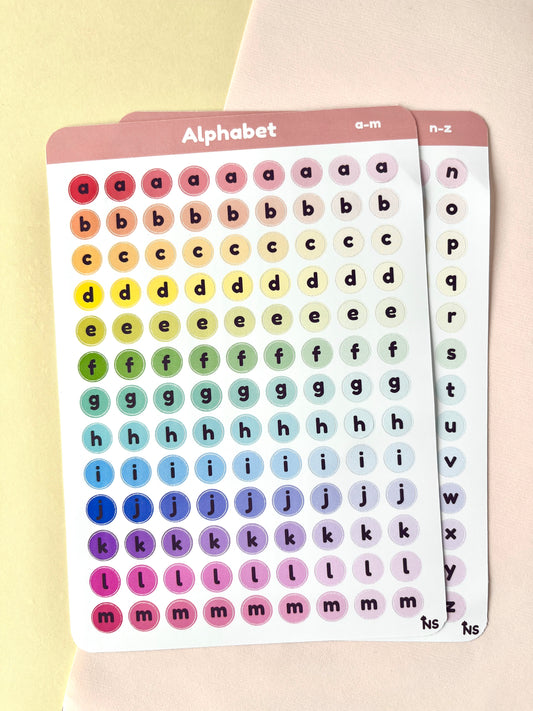 Alphabet Sticker Bundle – Complete A–Z Letter Set 🥑