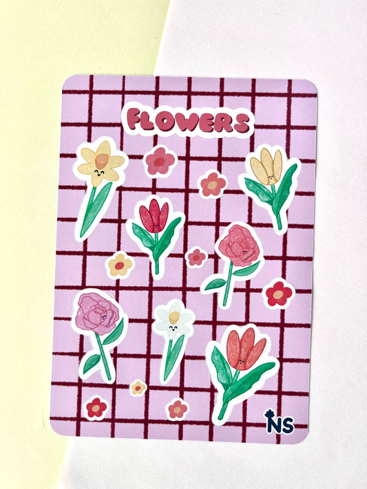 Floral Sticker Sheet – Soft Botanical Journal Stickers 🥑