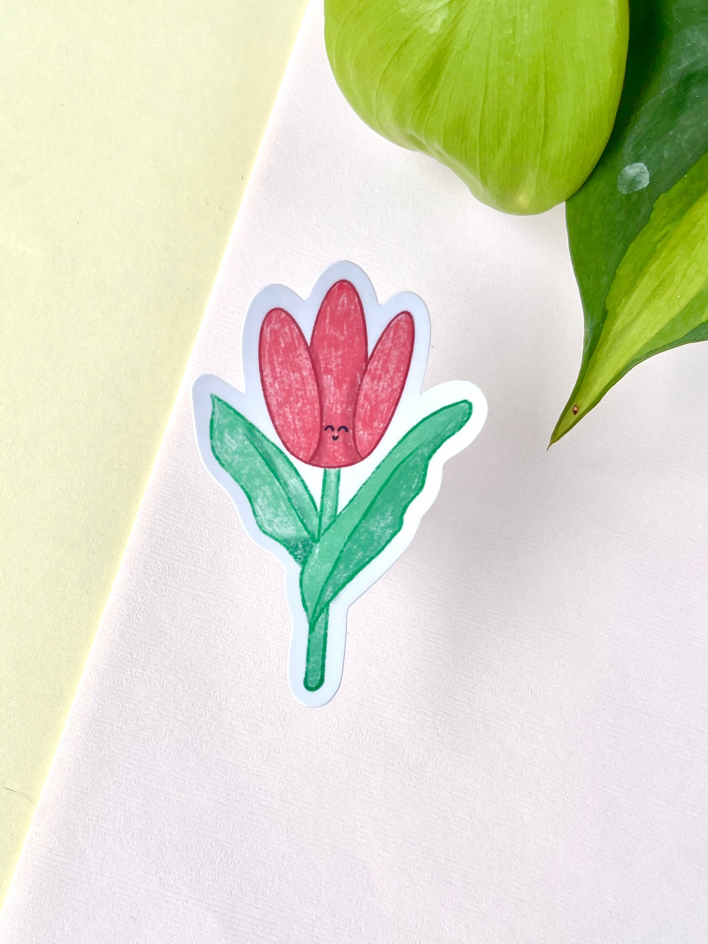 Tulip Die Cut Sticker – Soft Floral Series (Multiple Colors) 🥑