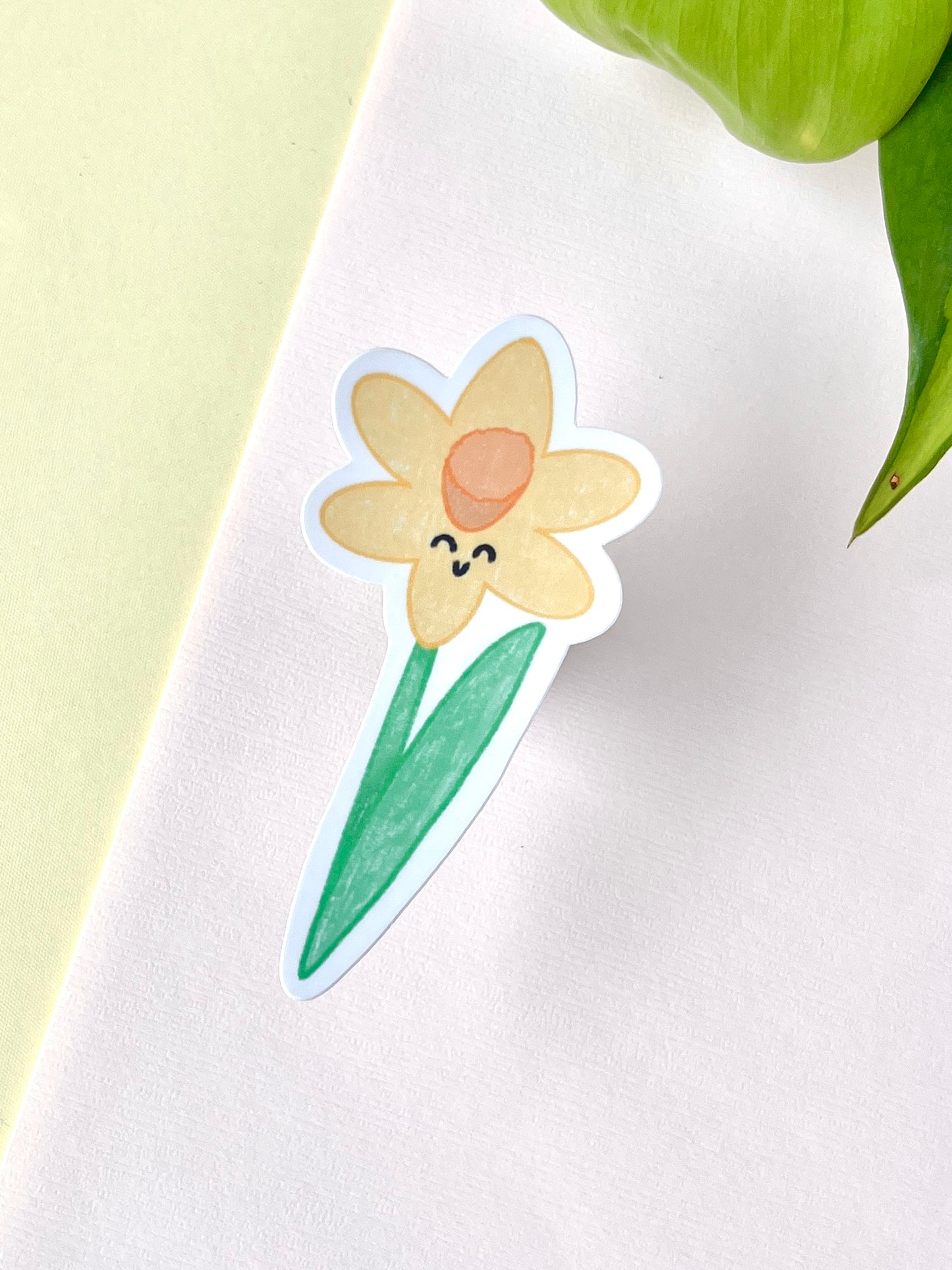 Daffodil Die Cut Sticker – Soft Floral Series (Color Variants) 🥑