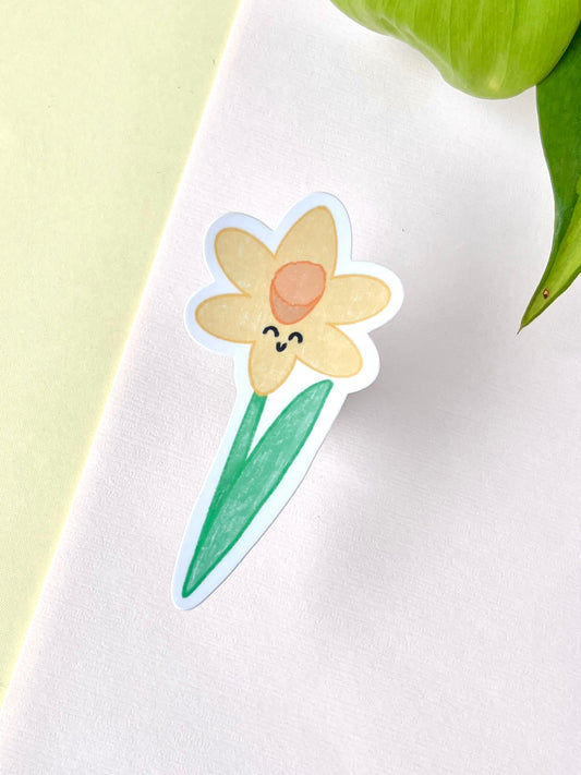 Daffodil Die Cut Sticker – Soft Floral Series (Color Variants) 🥑