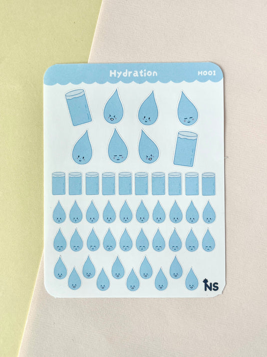 Hydration Planner Sticker Sheet – Water Tracking Stickers 🥑