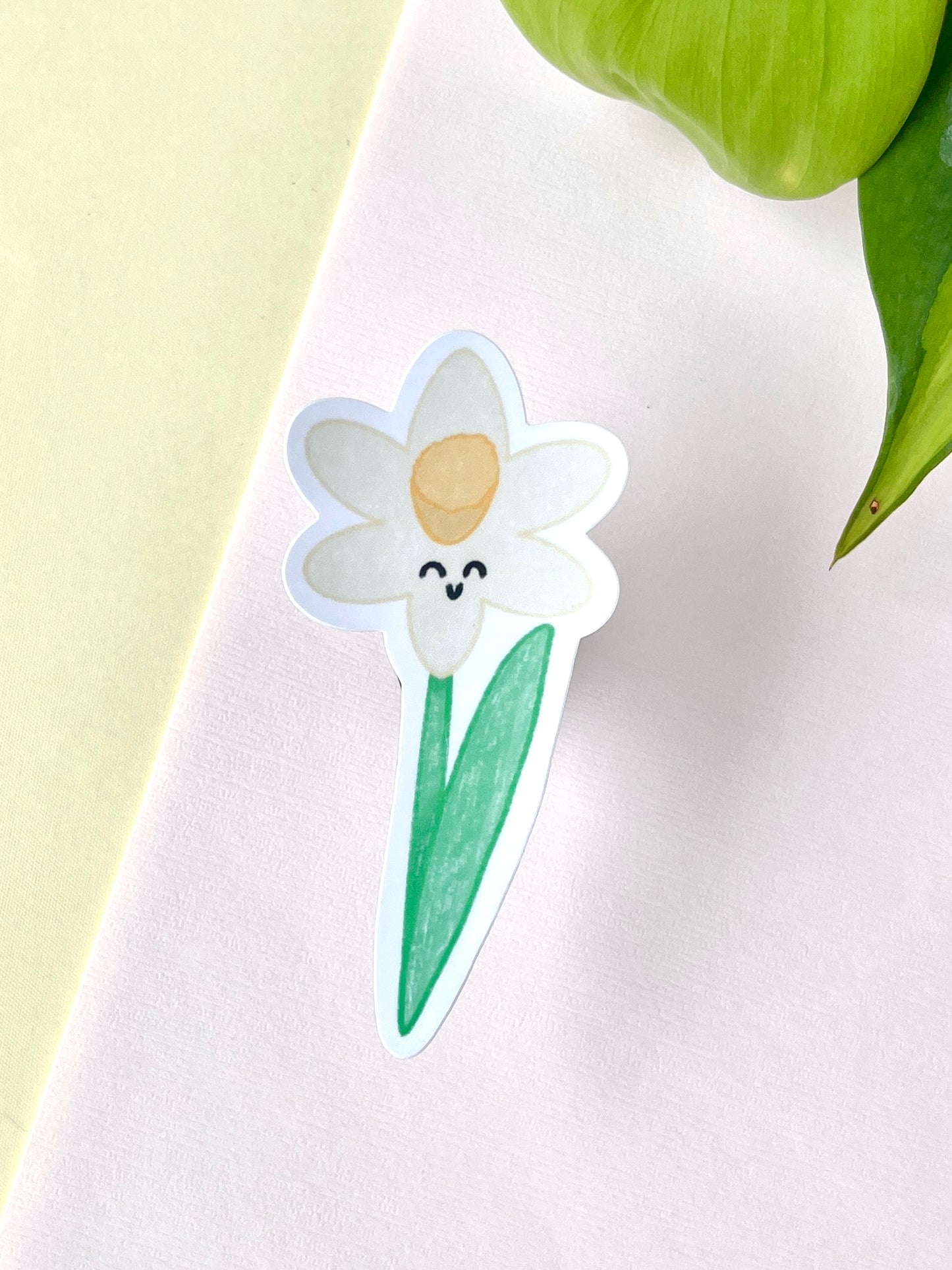 Daffodil Die Cut Sticker – Soft Floral Series (Color Variants) 🥑