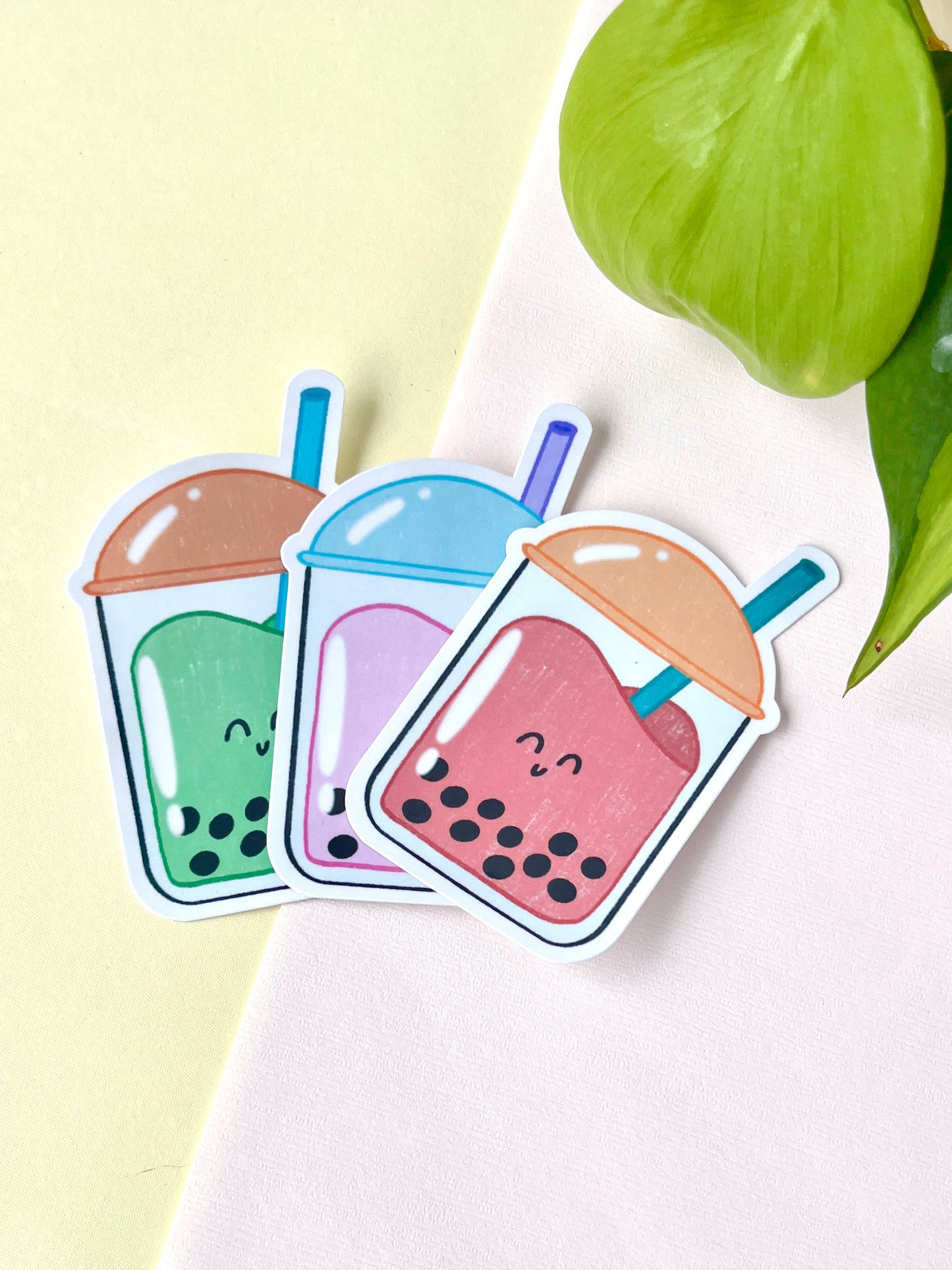 Boba Tea Die Cut Sticker – Cute Drink Series (Color Variants) 🥑