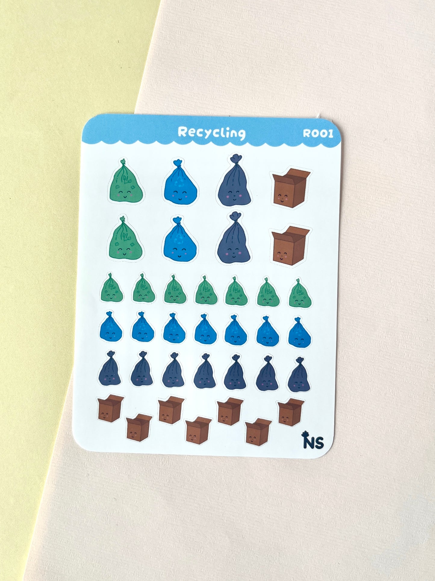 Recycle Planner Sticker Sheet – Cute Habit Tracking Stickers 🥑